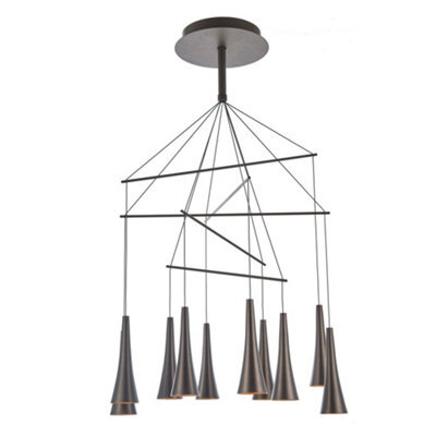 Luminosa Lighting Luminosa Modern Led Hanging Pendant Coffee, Warm White 3000K 4500Lm