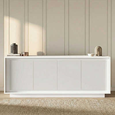 FurniComp LTD Furnicomp Berlin 4 Door 207Cm Matt White Sideboard - image 1