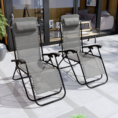 Lassic Garden Vida Grey Sun Lounger Ukfr Zero Gravity Chair Set Of 2 - image 1
