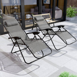 Lassic Garden Vida Grey Sun Lounger Ukfr Zero Gravity Chair Set Of 2 - thumbnail 7