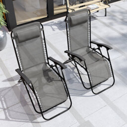 Lassic Garden Vida Grey Sun Lounger Ukfr Zero Gravity Chair Set Of 2 - thumbnail 6