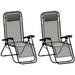 Lassic Garden Vida Grey Sun Lounger Ukfr Zero Gravity Chair Set Of 2 - thumbnail 9