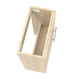 AVER-GROWTH Wall-Mounted Bathroom Vanity Unit Matt Oak Flat Pack Bathroom Cabinets Only 440(W)X230X(D)X600(H)mm With Door - thumbnail 4