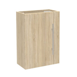 AVER-GROWTH Wall-Mounted Bathroom Vanity Unit Matt Oak Flat Pack Bathroom Cabinets Only 440(W)X230X(D)X600(H)mm With Door - thumbnail 1