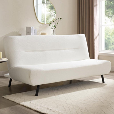 Home Detail Eadie Clic-Clac Sofa Bed With Black Legs, White Boucle - image 1
