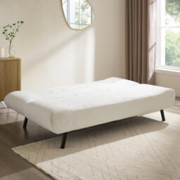 Home Detail Eadie Clic-Clac Sofa Bed With Black Legs, White Boucle - thumbnail 2