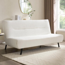 Home Detail Eadie Clic-Clac Sofa Bed With Black Legs, White Boucle - thumbnail 1