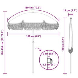 Walplus Parasol Yellow And White 160 X 195 Cm Steel - thumbnail 7