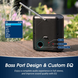 Bedside Dab/dab+/fm Radio, Dual Alarm Clock, Bluetooth Speaker, Colour Lcd Screen, Aux In/out, Rechargeable Battery- August Mb330B - thumbnail 4