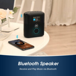 Bedside Dab/dab+/fm Radio, Dual Alarm Clock, Bluetooth Speaker, Colour Lcd Screen, Aux In/out, Rechargeable Battery- August Mb330B - thumbnail 3