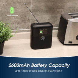 Bedside Dab/dab+/fm Radio, Dual Alarm Clock, Bluetooth Speaker, Colour Lcd Screen, Aux In/out, Rechargeable Battery- August Mb330B - thumbnail 6