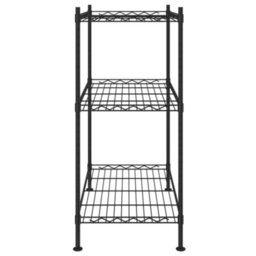 Berkfield 3-Tier Storage Rack 60X35X76 Cm Black 150 Kg - thumbnail 4