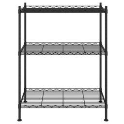 Berkfield 3-Tier Storage Rack 60X35X76 Cm Black 150 Kg - thumbnail 3