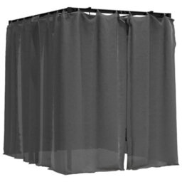 Berkfield Double Sun Lounger With Side And Top Curtains Anthracite - thumbnail 6