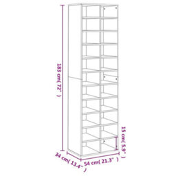 Vidaxl Shoe Cabinet Concrete Grey 54X34X183 Cm Engineered Wood - thumbnail 7