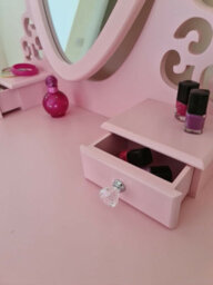 Kosy Koala Dressing Table With Mirror Stool Vanity Dresser Bedroom Pink Love Heart - thumbnail 4