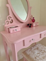 Kosy Koala Dressing Table With Mirror Stool Vanity Dresser Bedroom Pink Love Heart - thumbnail 5
