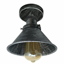 Semi Flush Mount Ceiling Light With E27 Base Industrial Vintage Brass Cone Shade For Kitchen Or Dining Room Rust Free Easy