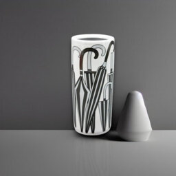 Minster Umbrella Stand - Vase - L20 X W20 X H46 Cm - Black/white - thumbnail 3