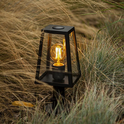 CGC Lighting Cgc Louie Black Modern Outdoor Lantern Short Post Light - image 1