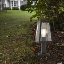 CGC Lighting Cgc Louie Black Modern Outdoor Lantern Short Post Light - thumbnail 3