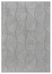 Vellure Modern Indoor Living Room Area Rug Embossed Metallic Sheen Pyramid Design Anthracite 60X220 Cm - thumbnail 2