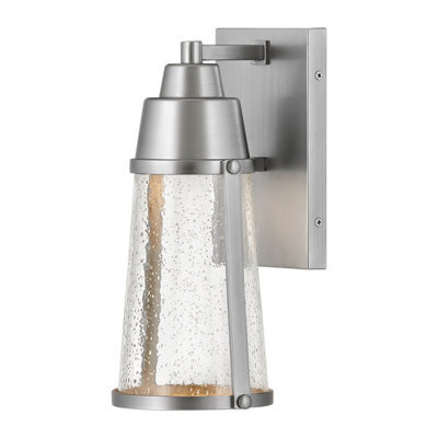 Luminosa Lighting Elstead Hinkley Miles Outdoor Wall Lantern Painted Satin Nickel, Ip44