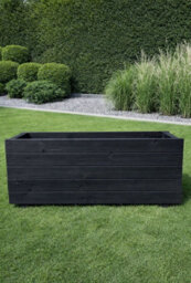 Ruddings Wood Large Tall Wooden Black Planter Patio Trough Plant Flower Box Heavy Duty Ready Made (L)90Cm(H)40Cm - thumbnail 1