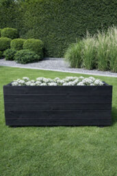 Ruddings Wood Large Tall Wooden Black Planter Patio Trough Plant Flower Box Heavy Duty Ready Made (L)90Cm(H)40Cm - thumbnail 2
