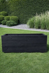 Ruddings Wood Large Tall Wooden Black Planter Patio Trough Plant Flower Box Heavy Duty Ready Made (L)90Cm(H)40Cm - thumbnail 5