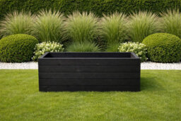 Ruddings Wood Large Tall Wooden Black Planter Patio Trough Plant Flower Box Heavy Duty Ready Made (L)90Cm(H)40Cm - thumbnail 6