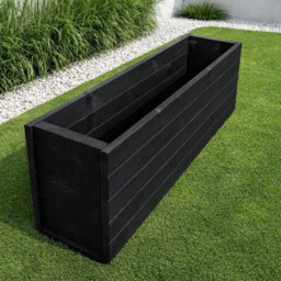 Ruddings Wood Large Tall Wooden Black Planter Patio Trough Plant Flower Box Heavy Duty Ready Made (L)90Cm(H)40Cm - thumbnail 3