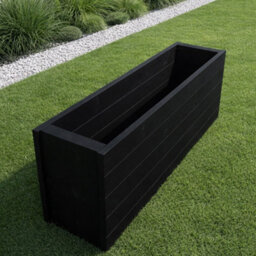 Ruddings Wood Large Tall Wooden Black Planter Patio Trough Plant Flower Box Heavy Duty Ready Made (L)90Cm(H)40Cm - thumbnail 9