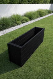 Ruddings Wood Large Tall Wooden Black Planter Patio Trough Plant Flower Box Heavy Duty Ready Made (L)90Cm(H)40Cm - thumbnail 8