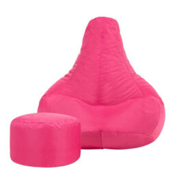 Icon Dalton Adults High Back  Indoor Outdoor Bean Bag Chair & Footstool Pouffe Pink - thumbnail 4
