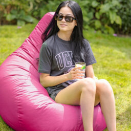 Icon Dalton Adults High Back  Indoor Outdoor Bean Bag Chair & Footstool Pouffe Pink - thumbnail 2