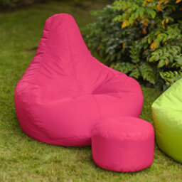 Icon Dalton Adults High Back  Indoor Outdoor Bean Bag Chair & Footstool Pouffe Pink - thumbnail 3