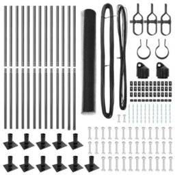 Berkfield Fencing Set Grey 25 X 1.2 M (13 mm Mesh) Steel & Mesh Wire - thumbnail 4