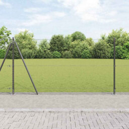 Berkfield Fencing Set Grey 25 X 1.2 M (13 mm Mesh) Steel & Mesh Wire - thumbnail 1