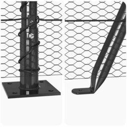 Berkfield Fencing Set Grey 25 X 1.2 M (13 mm Mesh) Steel & Mesh Wire - thumbnail 8