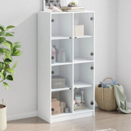 Berkfield Highboard With Doors White 68X37X142 Cm Engineered Wood - thumbnail 1