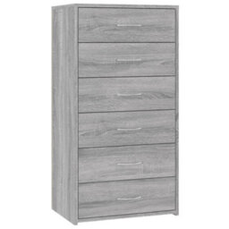 Berkfield Sturdy Sideboard With 6 Drawers Grey Sonoma 50X34X96 Cm Engineered Wood - thumbnail 1