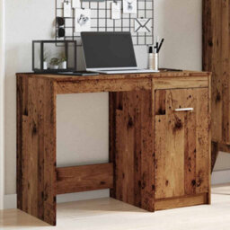 Berkfield Desk Old Wood 100X50X76 Cm Engineered Wood - thumbnail 3