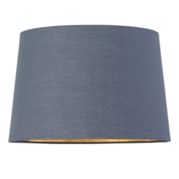 First Choice Lighting Tripod - Chrome Lamp With Grey & Gold Fabric Shade - thumbnail 3