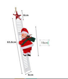 Amorly Electric Climbing Santa Claus With White Ladder, Animated Santa Climbs Up And Down Ladder, Christmas Tree Ornament Decoration - thumbnail 3