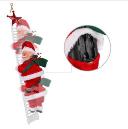 Amorly Electric Climbing Santa Claus With White Ladder, Animated Santa Climbs Up And Down Ladder, Christmas Tree Ornament Decoration - thumbnail 5