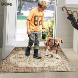 Ameha Non Slip Timeless Cashmere Rug For Bedside Large Mats-60X110 Cm Floral Door Mat - thumbnail 5