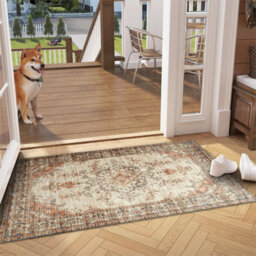 Ameha Non Slip Timeless Cashmere Rug For Bedside Large Mats-60X110 Cm Floral Door Mat - thumbnail 4
