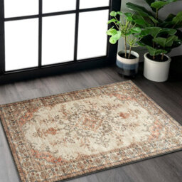 Ameha Non Slip Timeless Cashmere Rug For Bedside Large Mats-60X110 Cm Floral Door Mat - thumbnail 7
