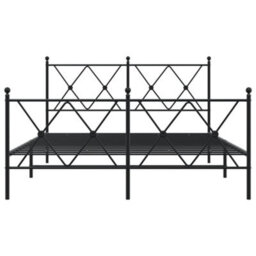 Berkfield Metal Bed Frame Without Mattress With Footboard Black 137X190Cm - thumbnail 4